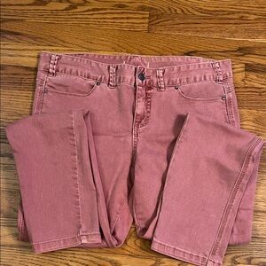 Free People Pink Red Denim Pants Jeans